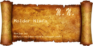 Molder Nimfa névjegykártya